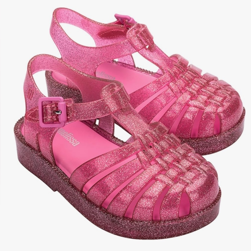 Mini Melissa Sparkly Jelly Sandals 5C baby sandals pink